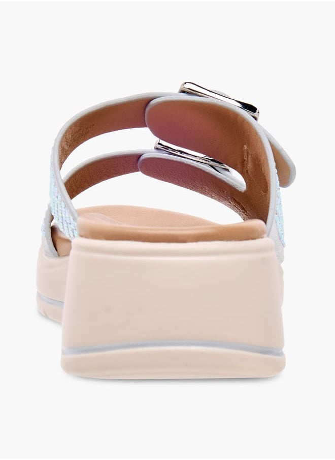 Le Confort - Girls Studded Slip-On Sandals with Buckle Detail - Image 1