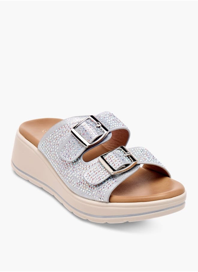 Le Confort - Girls Studded Slip-On Sandals with Buckle Detail - Image 1