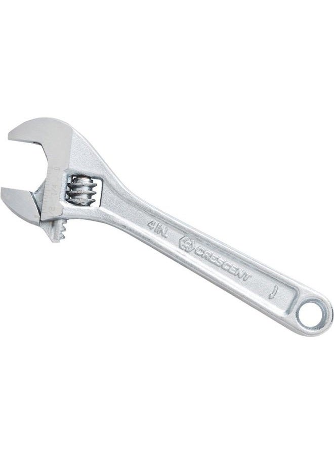 Crescent AC24VS Chrome Plated Adjustable Wrench/Spanner, Silver, 102 mm/4-Inch - Image 1