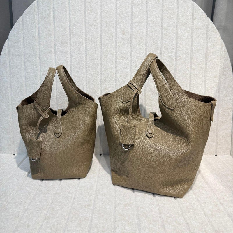 Ralph Food Basket Bucket Bag Soft Cowhide Large Capacity Mother Bag Handbag Single Shoulder Crossbody Women'S Bag - Image 5