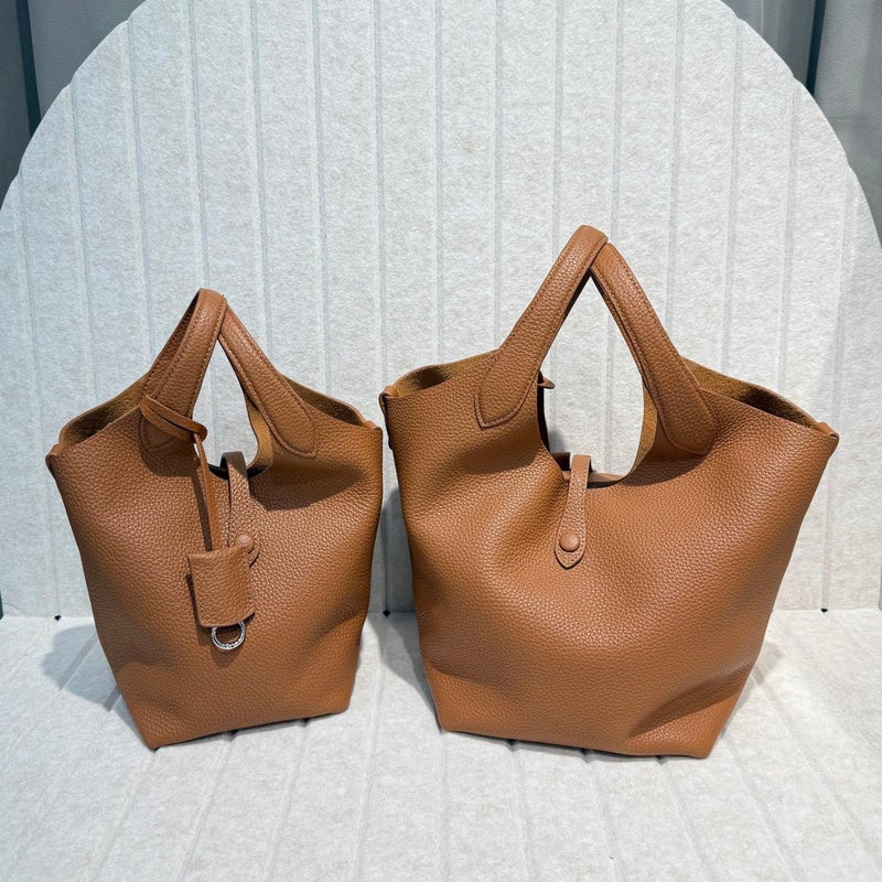 Ralph Food Basket Bucket Bag Soft Cowhide Large Capacity Mother Bag Handbag Single Shoulder Crossbody Women'S Bag - Image 1