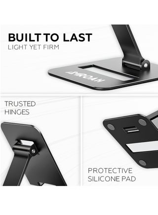 Phone Stand for Cellphone Adjustable Phone Holder for Desk, Folding Office Mobile Holder Portable for Desktop Table Bed Compatible Smartphones Apple iPhone 16 15 14 13 12 Pro Max Plus Samsung Tables iPad - view 3