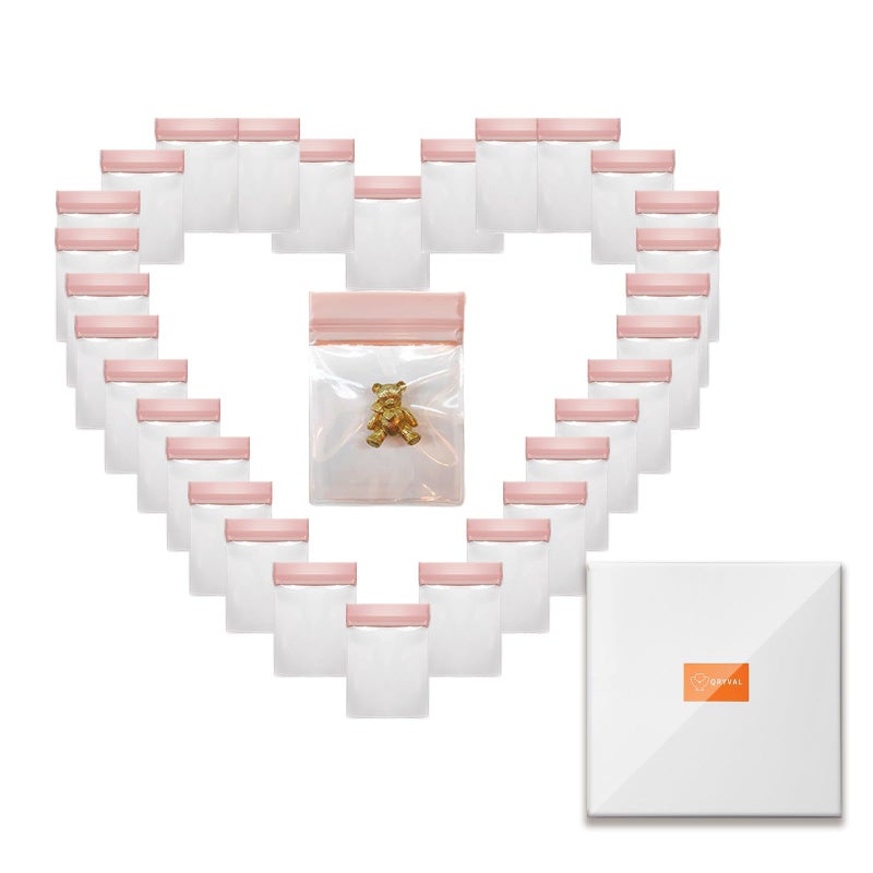 Qryval 30 PCS Clear Plastic EVA Anti Tarnish Jewelry Storage Bags, Zip Ziplock Jewelry Pouches for Selling & Gift, Little Mini Travel Organizer for Ring Earing Chain Bracelet (M) - Image 1
