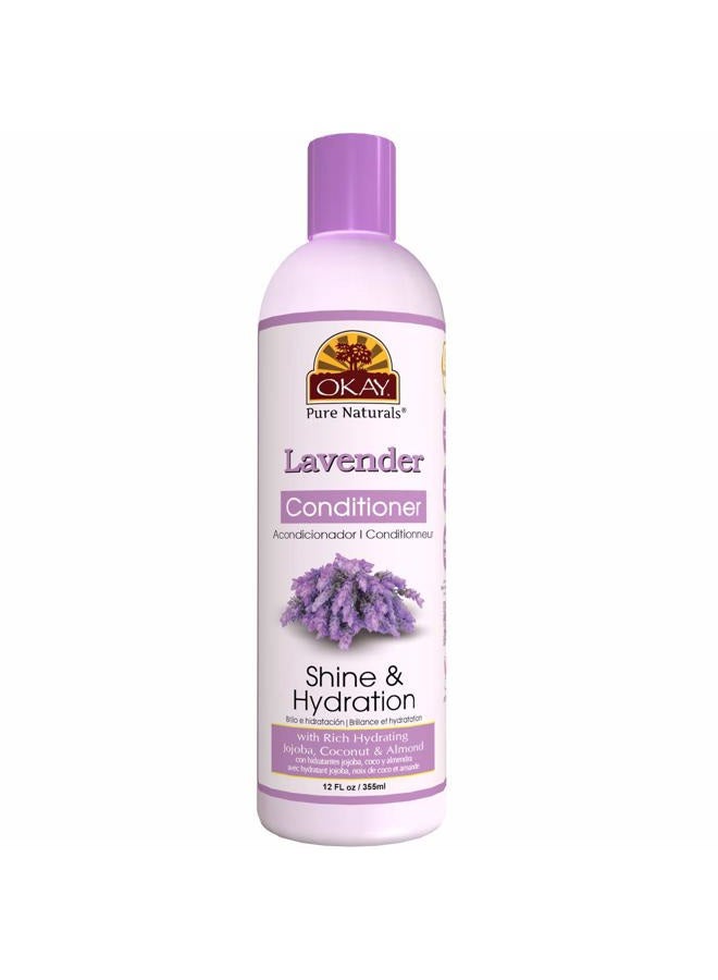 OKAY Lavender Shine&Hydration Conditioner Helps Replenish,Nourish and Hydrate Hair Sulfate,Silicone,Paraben Free For All Hair Types and Textures Made in USA 12oz (OKAY-LAVC12) - Image 1