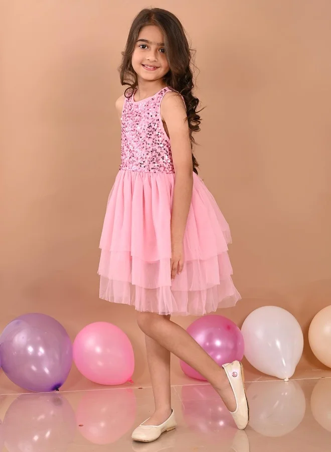 LILPICKS Sequin Tulle Party Dress