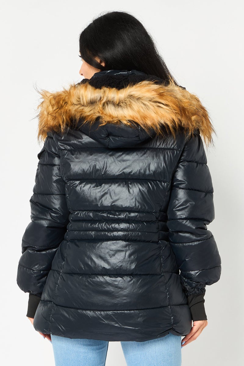 STEVE MADDEN Women Quilted Puffer Jacket, Black - Image 2