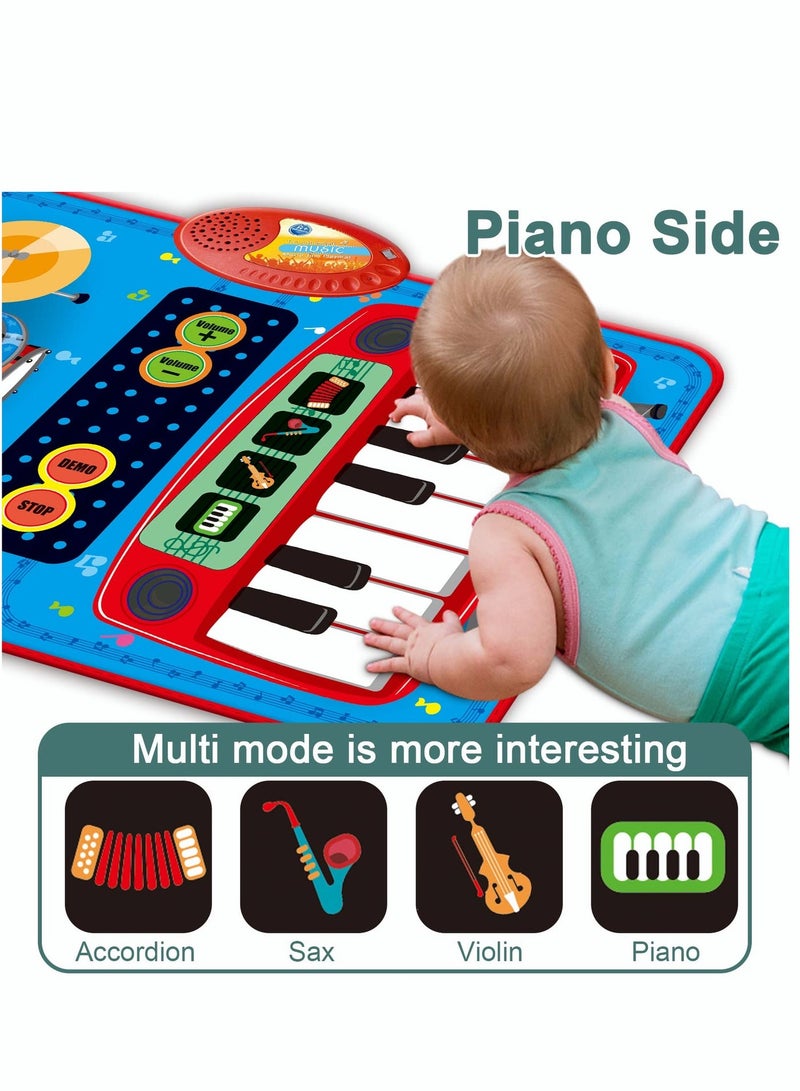 PYEBE Baby Toys for 1 Year Old Boys & Girls 2 in 1 Musical Toys Toddler Piano & Drum Mat with 2 Sticks Learning Floor Blanket Birthday Gifts for 1 2 3 Year Old Boys & Girls - Image 4