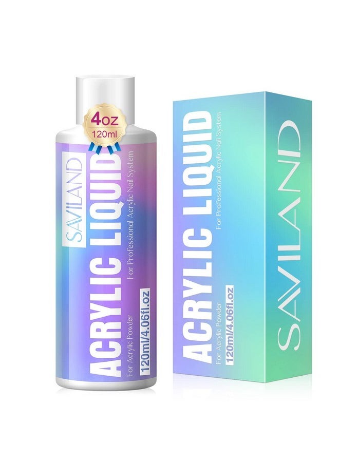 Saviland 4.06 Oz Monomer Acrylic Nail Liquid - 120Ml Acrylic Liquid For Acrylic Powder Non-Yellowing Formula For Acrylic Nails Application Nail Extension & Carving Nail Starter Home Diy  - Image 1