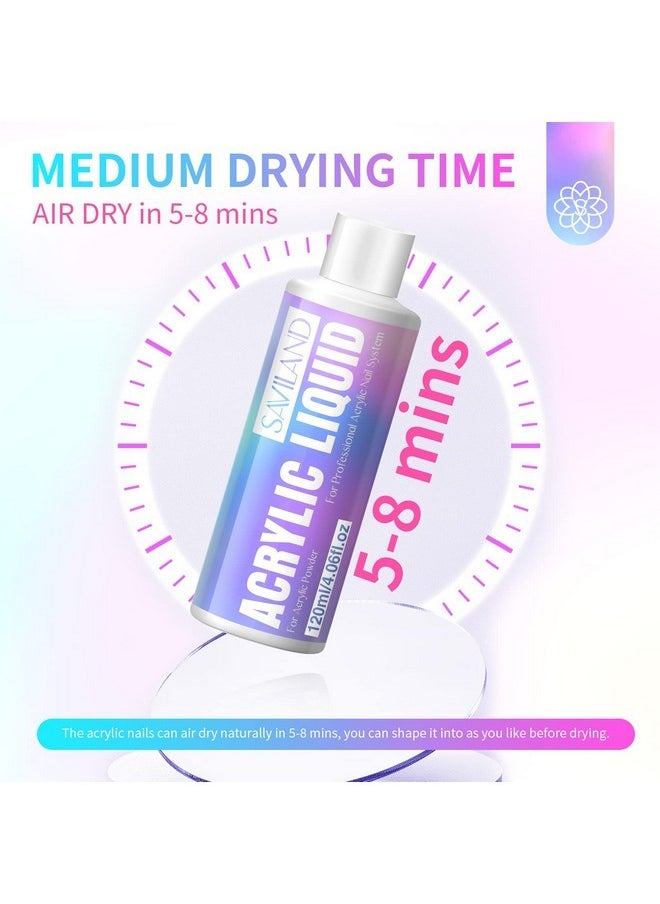 Saviland 4.06 Oz Monomer Acrylic Nail Liquid - 120Ml Acrylic Liquid For Acrylic Powder Non-Yellowing Formula For Acrylic Nails Application Nail Extension & Carving Nail Starter Home Diy  - Image 4