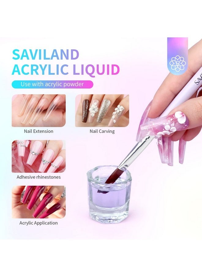 Saviland 4.06 Oz Monomer Acrylic Nail Liquid - 120Ml Acrylic Liquid For Acrylic Powder Non-Yellowing Formula For Acrylic Nails Application Nail Extension & Carving Nail Starter Home Diy  - Image 2