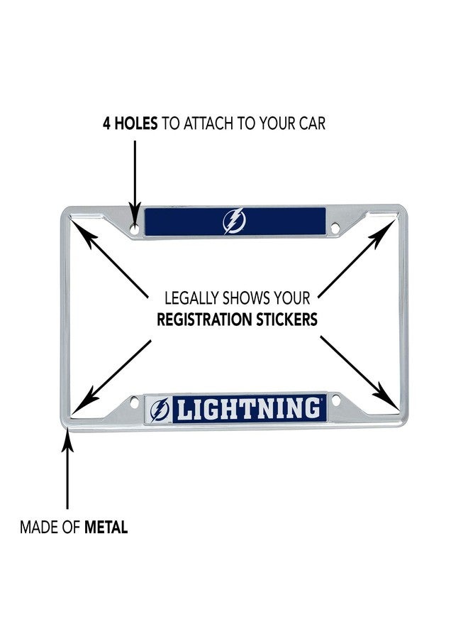 Desert Cactus Tampa Bay Lightning Car Accessories NHL Team National Hockey League Metal License Plate Frame for Front or Rear of Car (Up Close) - Image 4