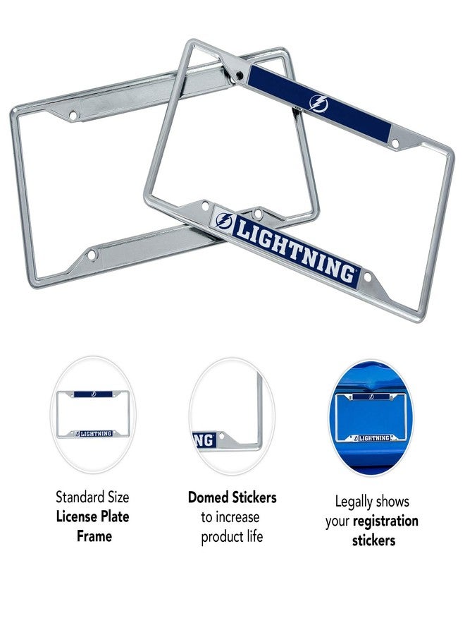 Desert Cactus Tampa Bay Lightning Car Accessories NHL Team National Hockey League Metal License Plate Frame for Front or Rear of Car (Up Close) - Image 3