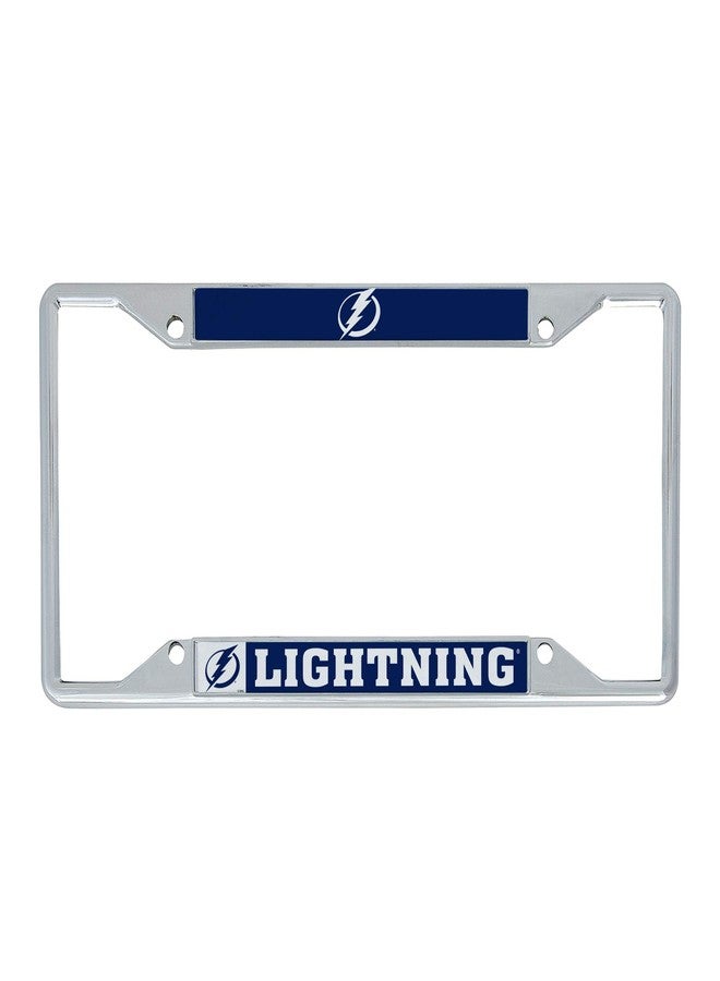 Desert Cactus Tampa Bay Lightning Car Accessories NHL Team National Hockey League Metal License Plate Frame for Front or Rear of Car (Up Close) - Image 1