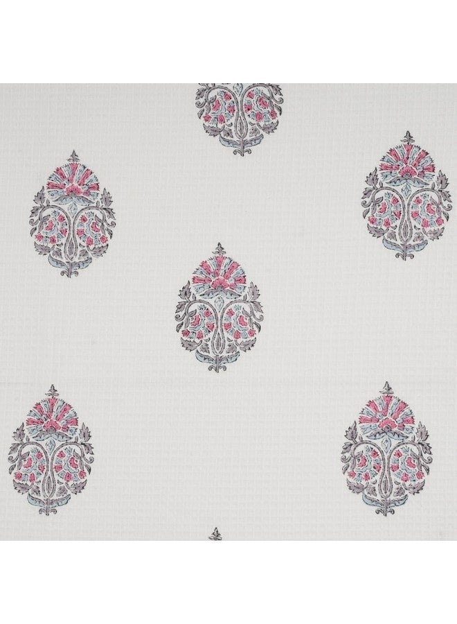 Peepul Tree Block Printed Hand & Bath Towels, Super Absorbent, Soft & Fast Drying, Floral 100% Cotton, 240 GSM (1 Bath Towel, Pink) - Image 4