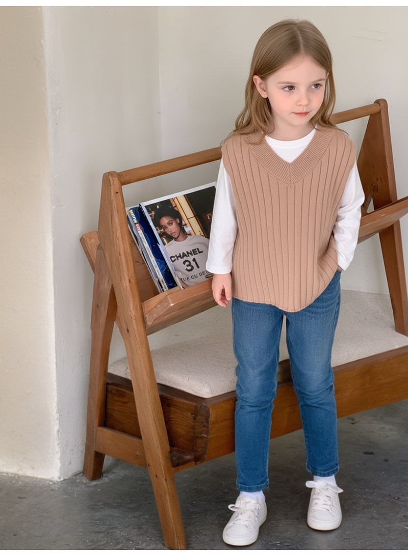 WiNi BEE Soft Stretchy Rib-Knit Vest for Toddler Boys Girls, Warm Sleeveless Upper Layer Top for T-Shirt Shirt, Playwear Schoolwear and Inside Coat - Image 2