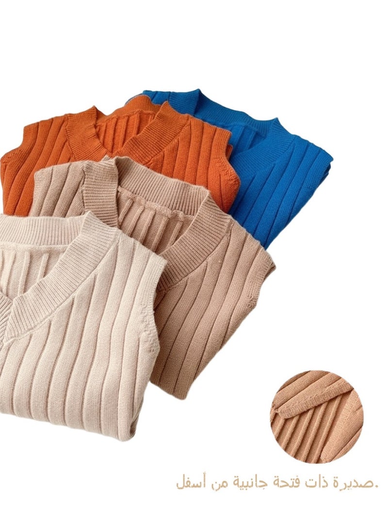 WiNi BEE Soft Stretchy Rib-Knit Vest for Toddler Boys Girls, Warm Sleeveless Upper Layer Top for T-Shirt Shirt, Playwear Schoolwear and Inside Coat - Image 3