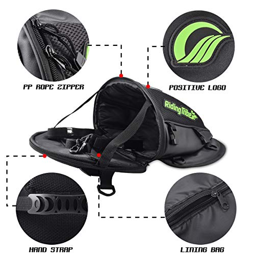 KATUR Motorcycle Backseat Tank Bag Multifunctional Waterproof PU Leather Storage Saddle Bag Motorbike Rear Seat Super Light Tail Accessories Bags -Black - Image 3