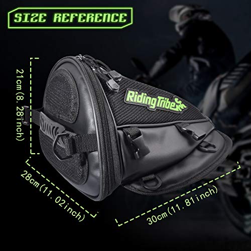 KATUR Motorcycle Backseat Tank Bag Multifunctional Waterproof PU Leather Storage Saddle Bag Motorbike Rear Seat Super Light Tail Accessories Bags -Black - Image 2