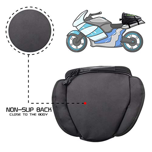 KATUR Motorcycle Backseat Tank Bag Multifunctional Waterproof PU Leather Storage Saddle Bag Motorbike Rear Seat Super Light Tail Accessories Bags -Black - Image 4