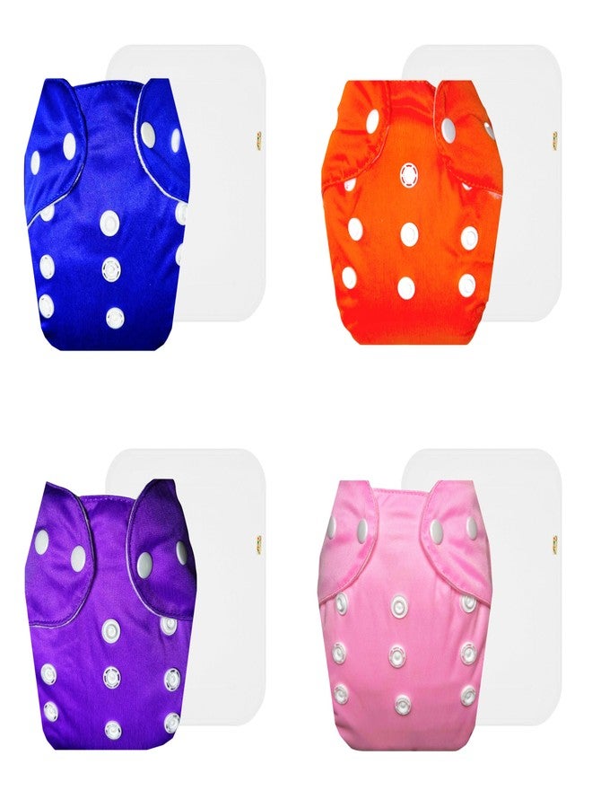 Dumbledo Lite Cloth Diaper with Cotton Insert (Pack of 4) | Hypoallergenic | 6-Layer Absorbent Pad | Easy to Clean | Designed by Moms | 3 Months - 2 Years | Unisex Baby - Image 1