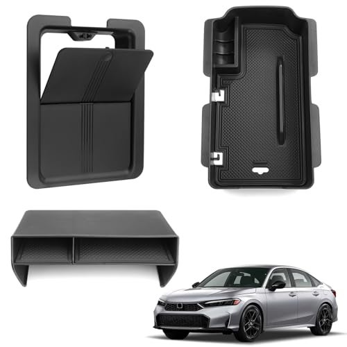 Thenice for 11th Gen Civic Center Console Organizer Armrest Box Tray Glovebox Hidden Storage Compartment Compatible with Honda Civic 2026 2025 2024 2023 2022 Accessories 3PCS - Image 1