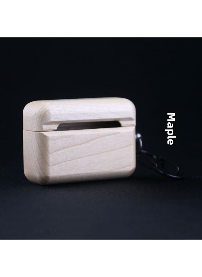Generic - Suitable For AirPods Pro2 Wooden Wireless Headset Bluetooth Protective Cover AirPods3 Anti-fall Fungus Case-Color:Maple-Applicable Model:Airpods 3 - Image 1