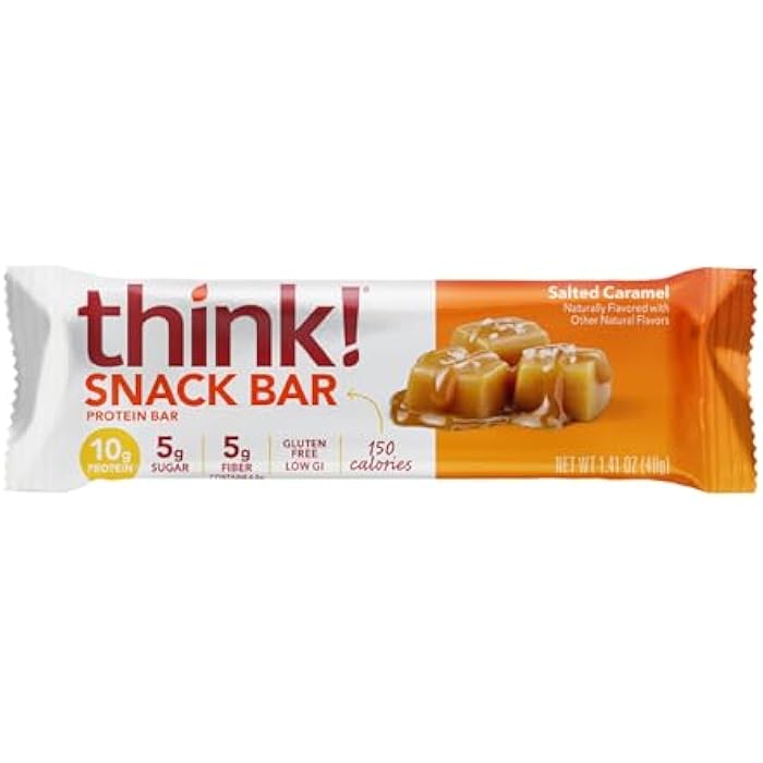 think! Protein Bars with Chicory Root for Fiber, Salted Caramel, Snack Bars without Artificial Sweeteners, 1.4 Oz, 10 Ct - Image 3