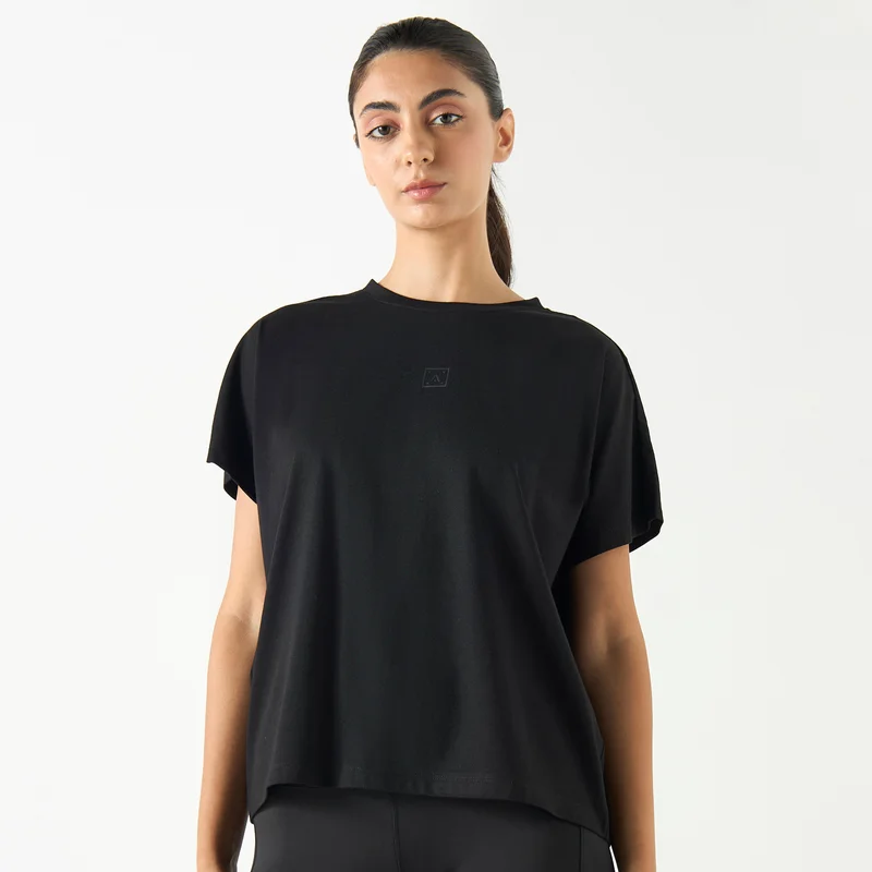 ADOT by Splash Typographic Print T-shirt with Short Sleeves