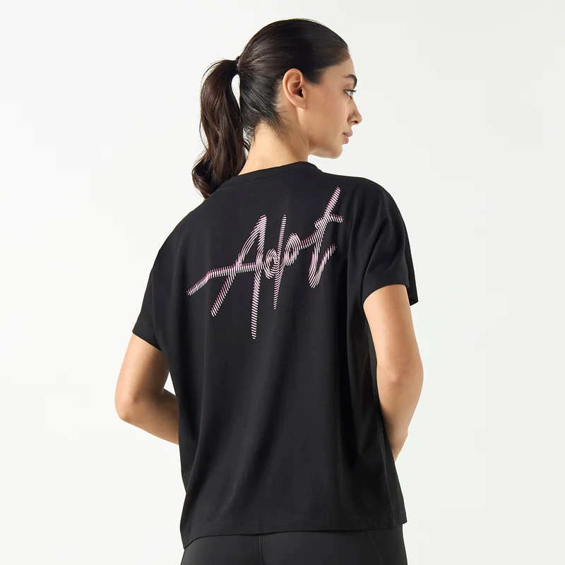 ADOT by Splash Typographic Print T-shirt with Short Sleeves