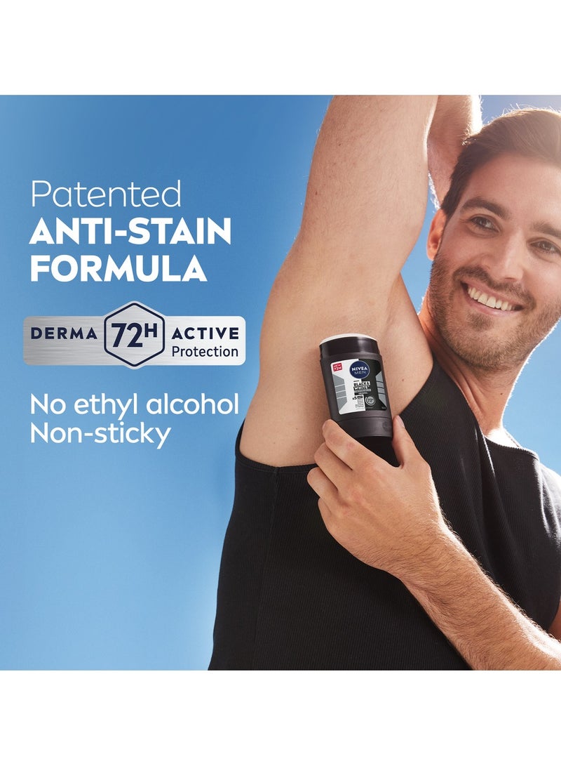 Nivea Men Black And White 5In1 Invisible Antiperspirant Deodorant Stick Original 72H Active Protection 50ml - Image 5