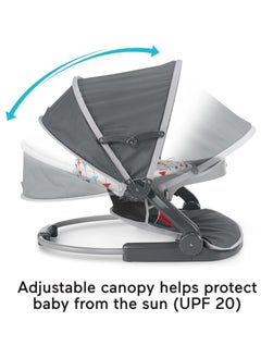 Fisher-Price Fisher-Price Travel Baby Chair On-the-Go Sit-Me-Up Floor Seat with Snack Tray and Canopy for Outdoor Use, Arrows Away  - Image 3
