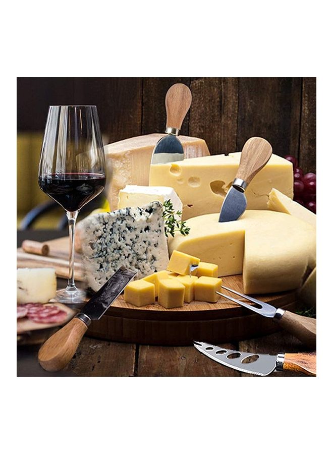 Loquat 6-Piece Cheese Knife Set Brown/Silver - Image 2