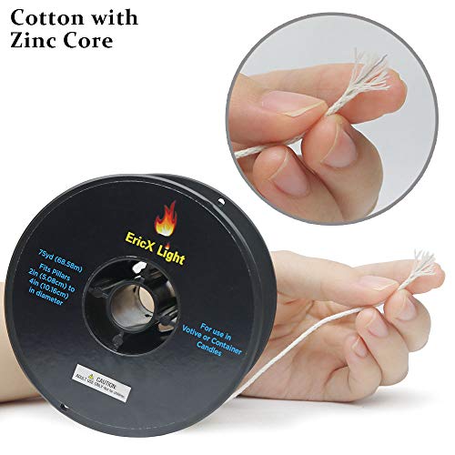 EricX Light Zinc Core Candle Wick 225ft Spool Specialize for Votive or Container Candle Making,Large - Image 3