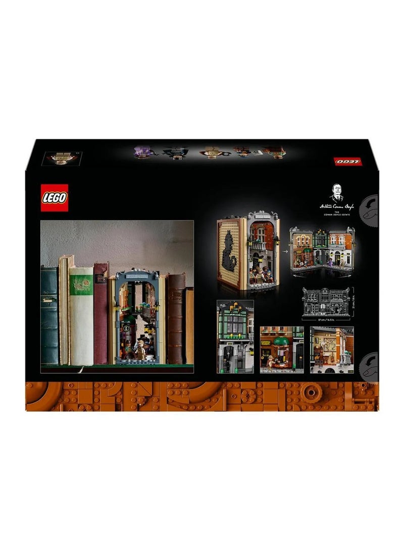 ليغو مجموعة بناء ركن الكتب من ليجو آيكونز شيرلوك هولمز، مجموعة ديكور رف الكتب للبالغين، 10351 - 1359 قطعة - Image 2