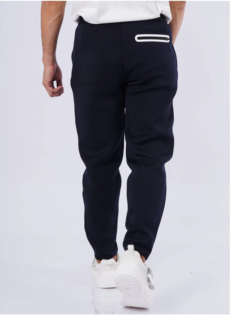 JACK & JONES - Men’s Textured Lace Secured Jogger Pants in Ocean Black - Image 1