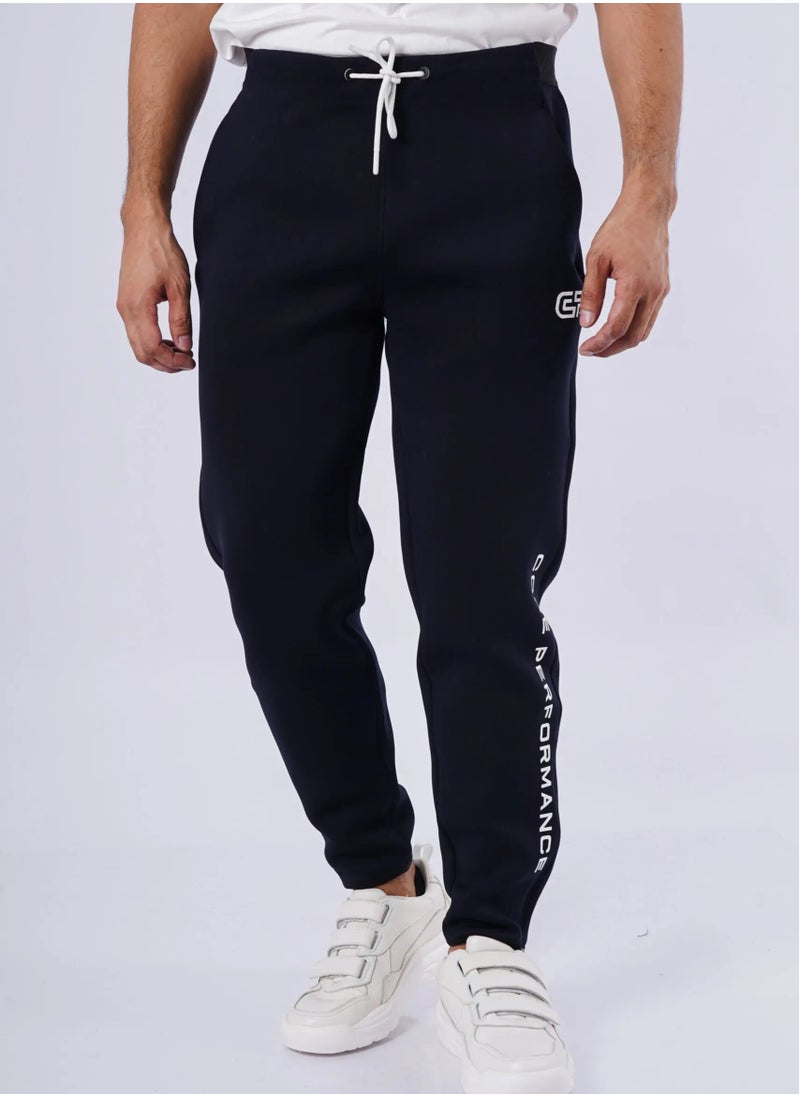 JACK & JONES - Men’s Textured Lace Secured Jogger Pants in Ocean Black - Image 1