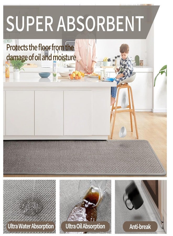 YDKGL Non Slip Kitchen Rugs, Oil and Water Absorbent Runner Rugs for Kitchen, Kitchen Mat in Front of Sink,17x47 Gray Kitchen Mat,Non-Slip and Durable Kitchen Mats for Floor - Image 4