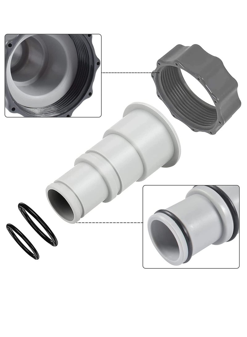 Excefore Pool Pump Hose Connector, for 38 mm and 32 mm Hose Pipe, 4PCS Hose Adapters, for Connection Pumps Fits Filter Pumps, Chlorine Generators, and Salt Systems with Threaded Hose Connections - Image 2