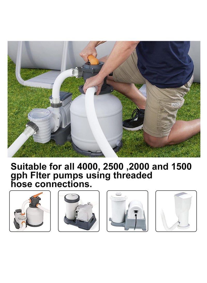 Excefore Pool Pump Hose Connector, for 38 mm and 32 mm Hose Pipe, 4PCS Hose Adapters, for Connection Pumps Fits Filter Pumps, Chlorine Generators, and Salt Systems with Threaded Hose Connections - Image 4