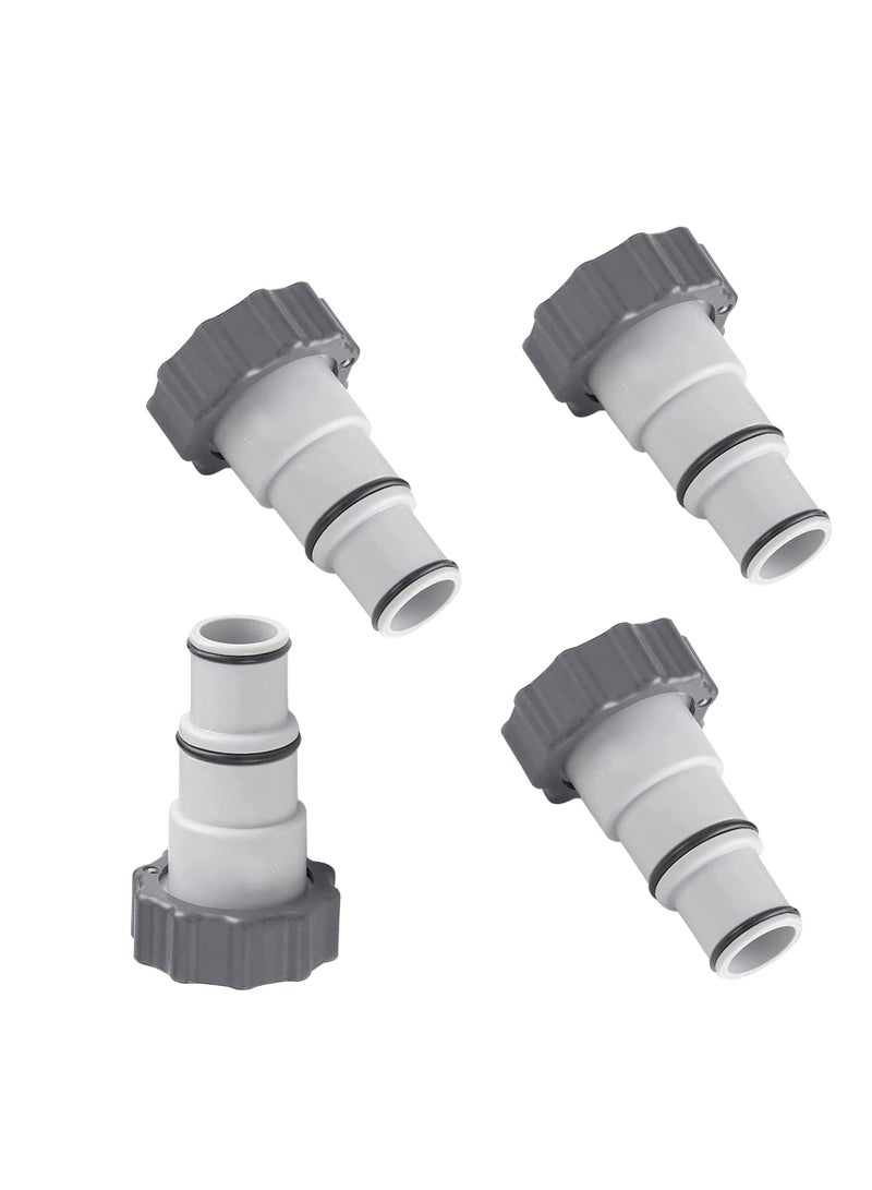 Excefore Pool Pump Hose Connector, for 38 mm and 32 mm Hose Pipe, 4PCS Hose Adapters, for Connection Pumps Fits Filter Pumps, Chlorine Generators, and Salt Systems with Threaded Hose Connections - Image 1