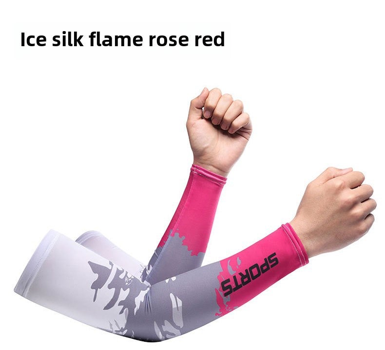 Summer Ice Silk Sun Protection Sleeves for Men Ink Black  - Image 2