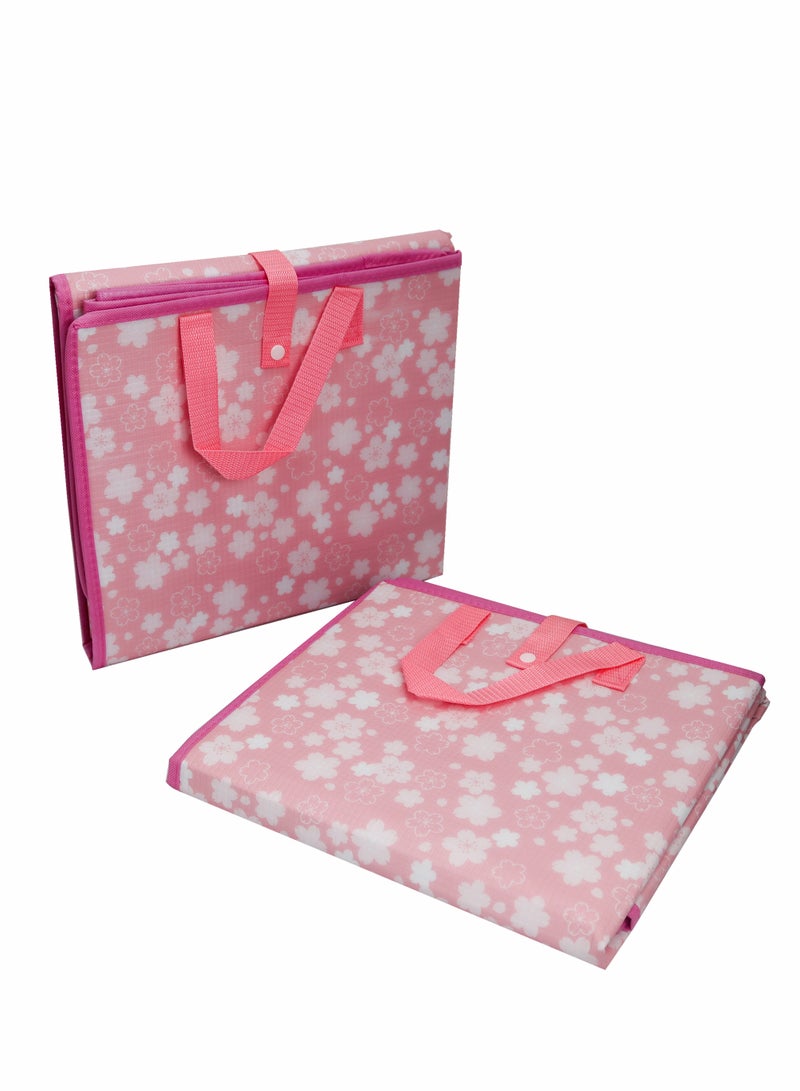 Toshionics Portable Waterproof Foldable Picnic Mat Ideal for Outdoor Beach, Garden, Park, Camping, Hiking and Travel-Multipurpose Insulated Mat with Carry Handle  90x160cm, Pink - Image 2