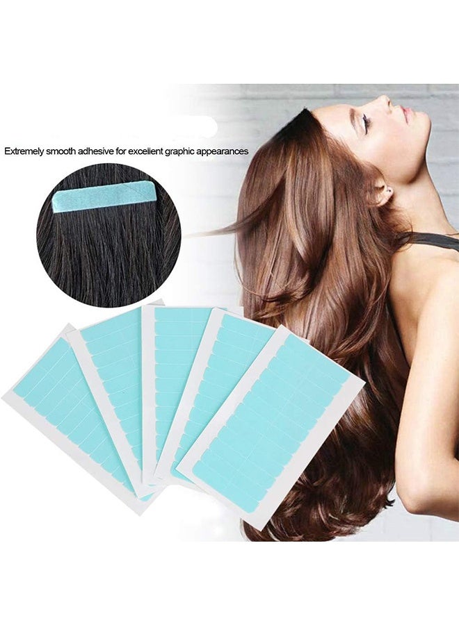 JS 5-Piece Waterproof Double Sided Hair Extension Adhesive Tape Blue 0.8 X 4cm - Image 2