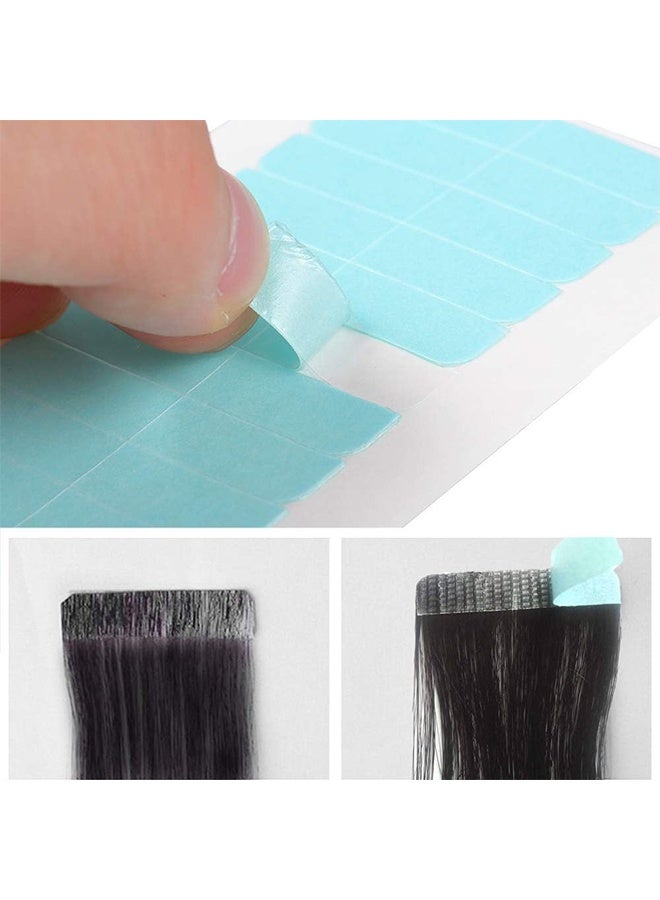 JS 5-Piece Waterproof Double Sided Hair Extension Adhesive Tape Blue 0.8 X 4cm - Image 4