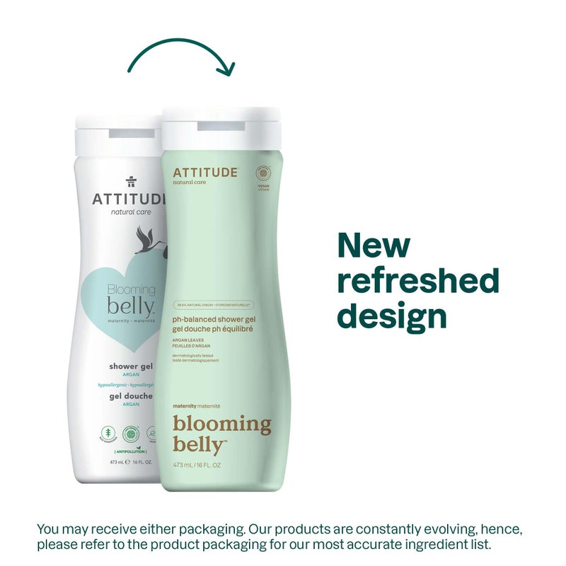 ATTITUDE Pregnancy pH-Balanced Body Wash, EWG Verified, Dermatologically Tested, Plant and Mineral-Based, Vegan Maternity Products, Argan Leaf Extract, 16 Fl Oz - Image 2