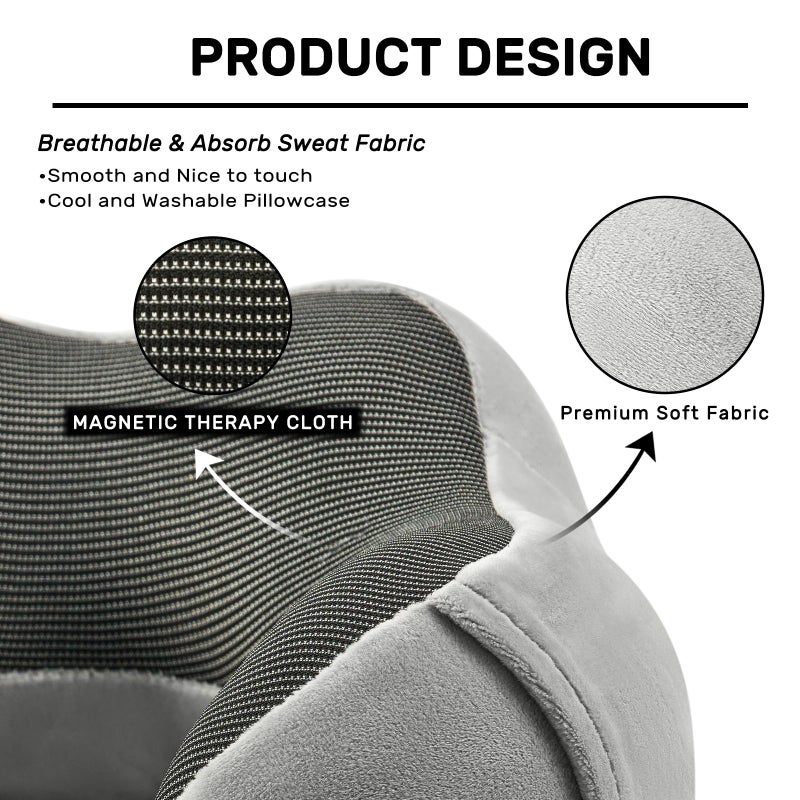 urnexttour Travel Pillow for Airplane-2 Pack Memory Foam Neck Pillows, Soft Support Travel Essentials for Travelling, Sleeping Rest, Car, Train and Home Use(Grey&Blue) - Image 4