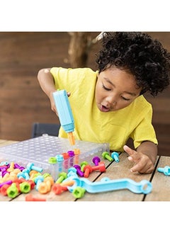 Educational Insights Design & Drill Seethrough Creative Workshop 136 Piece Set With Drill Toy Kids Drill Sets Stem Toy Ages 3+  - Image 3