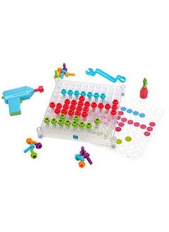 Educational Insights Design & Drill Seethrough Creative Workshop 136 Piece Set With Drill Toy Kids Drill Sets Stem Toy Ages 3+  - Image 1