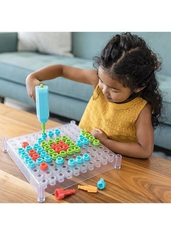 Educational Insights Design & Drill Seethrough Creative Workshop 136 Piece Set With Drill Toy Kids Drill Sets Stem Toy Ages 3+  - Image 4