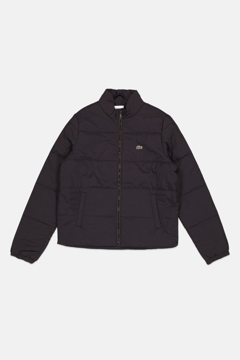 LACOSTE Kids Boy Embroidered Logo Puffer Jacket, Black - Image 1